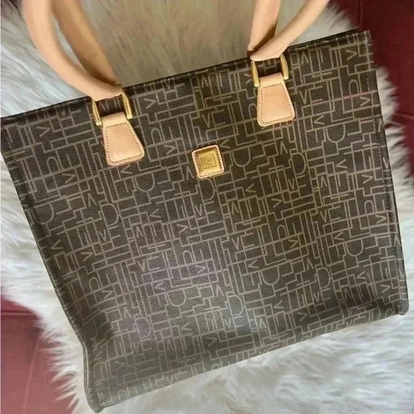 Diane Von Furstenberg Monogram Logo Tote - Brown and Camel Leather - Picture 11 of 12